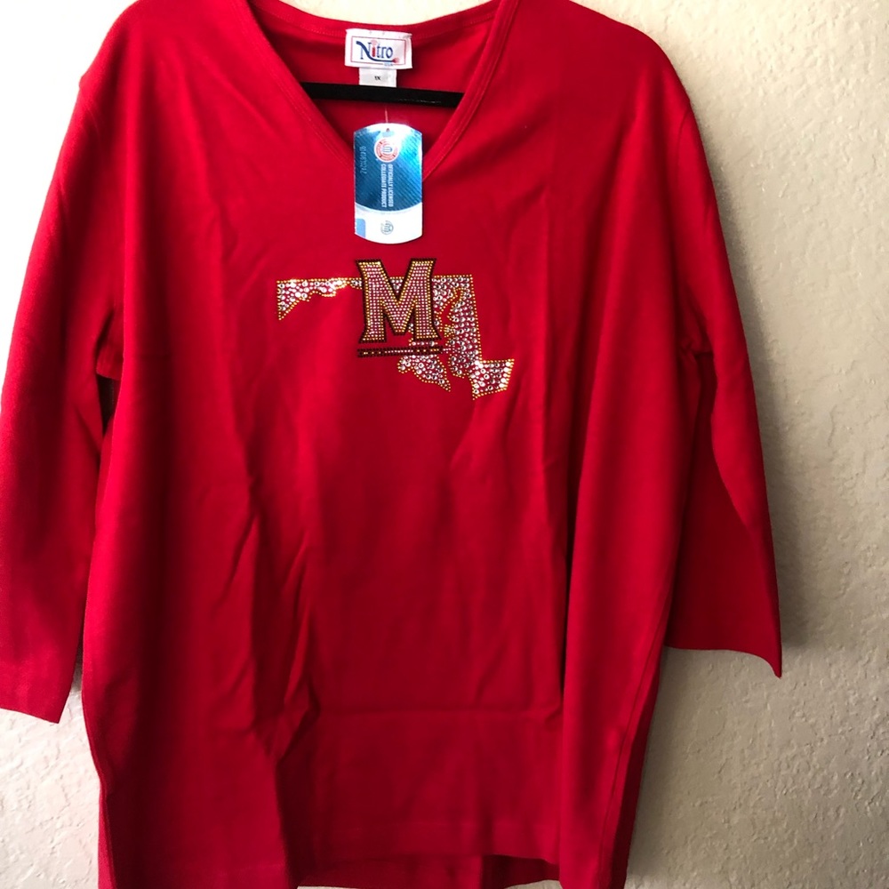 NCAA Maryland Terrapins 3/4 Sleeve V-Neck top